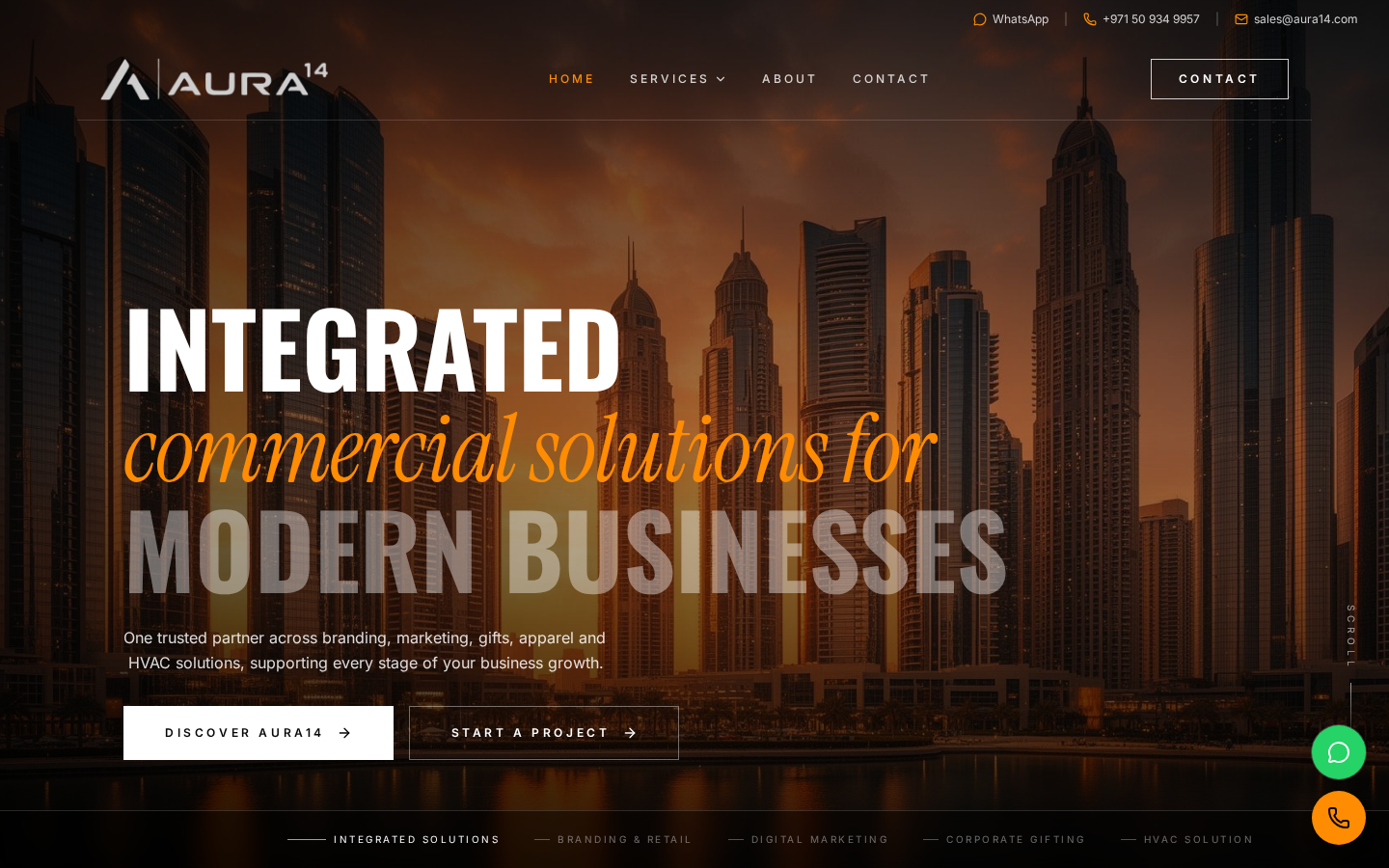 Aura 14 live website screenshot